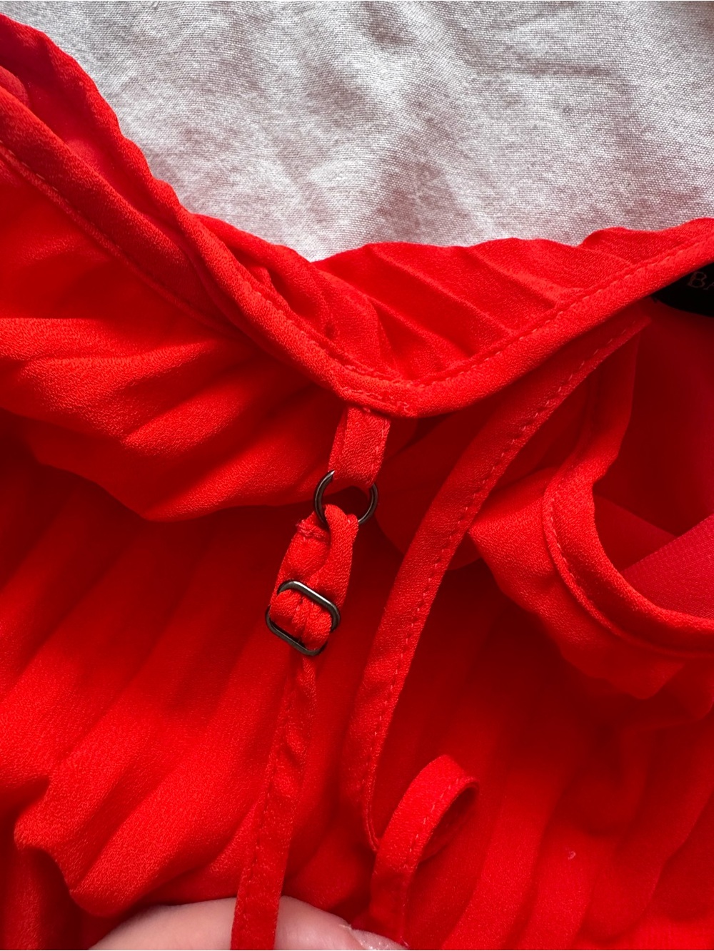 Banana Republic Minimalist Pleated Slip Maxi Dress Bright Red US 0 - Picture 9 of 13